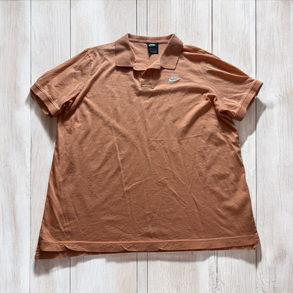 Vintage Nike Shirt Men’s XL Peach Short Sleeve performance logo Preppy